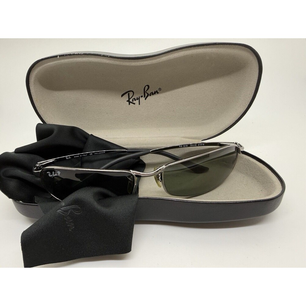 RAY-BAN Sports Wrap RB3218 004/48 Metal Sunglasses Frames 61-18 Hard Case,Cloth